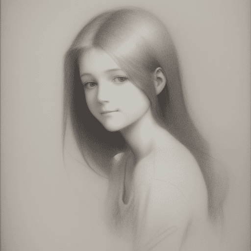AI generated: simple pencil sketch by Odilon Redon, look like randy moore actress drawing, face only, a gorgeous w...