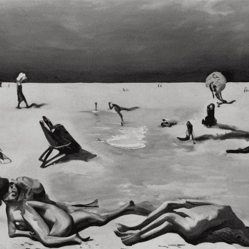 AI generated: a scene of a warm summer night, on the beach of a pacific island, 8k, high resolution, art style by ...