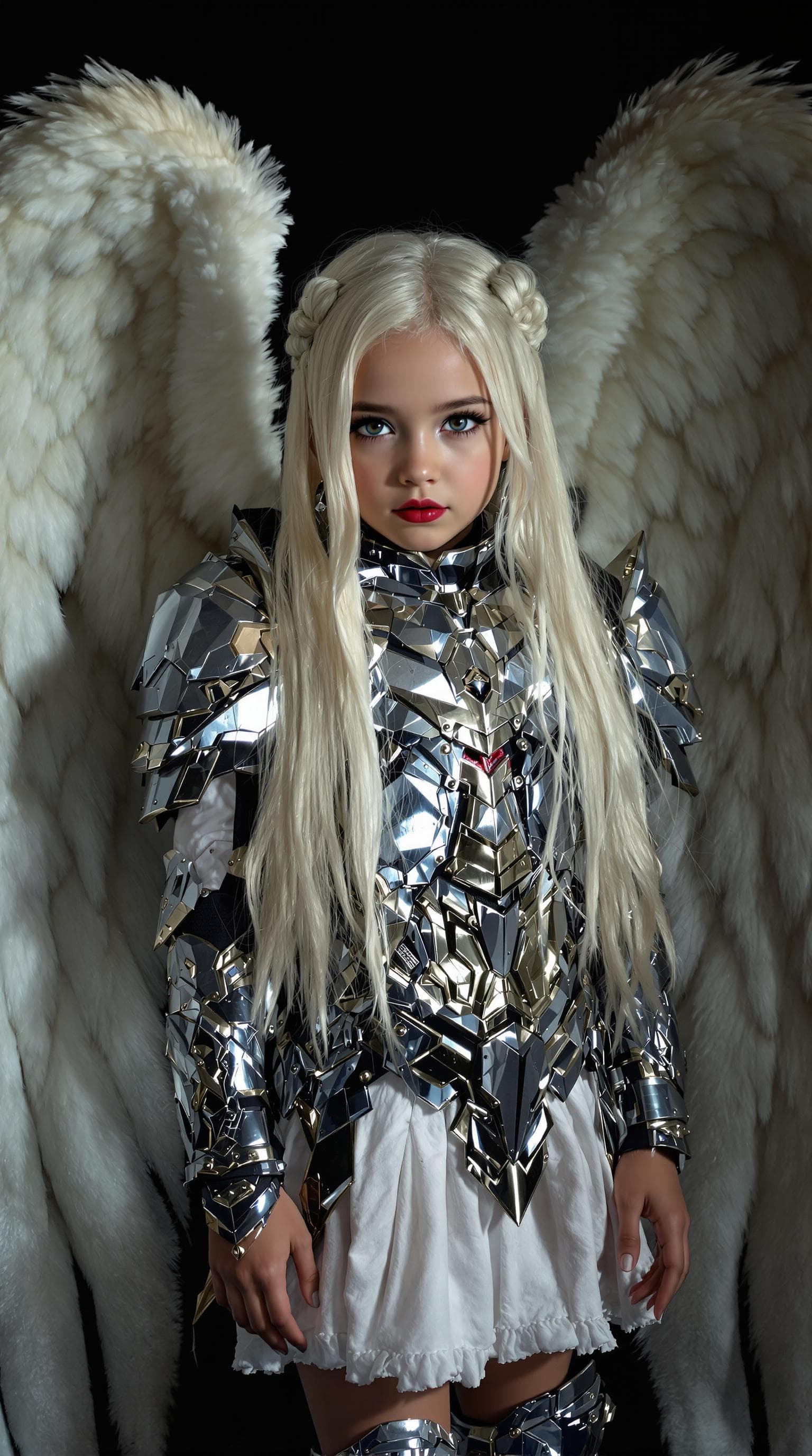 AI generated: a professional photo of a exceptionally beautiful girl in the world (age 7), (seven year old), angel...