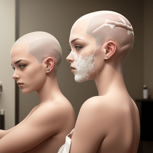 AI generated: girls shaving their head