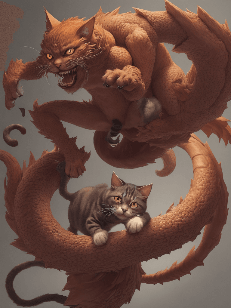 AI generated: cat eating his tail like oroboros
