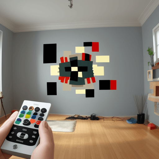 AI generated: create mural using remote controls, use Picasso cubism 