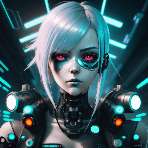 AI generated: there is a digital painting of a woman, muted cyberpunk style, glitchpunk girl, futuristic art style...