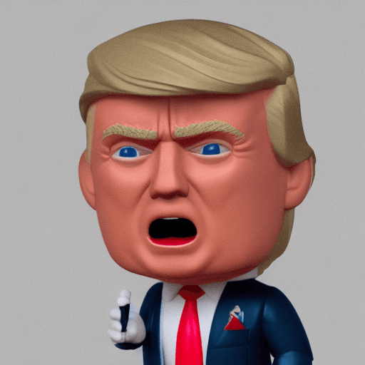 AI generated: full body 3d render of donald trump as a funko pop, studio lighting, white background, transparent b...