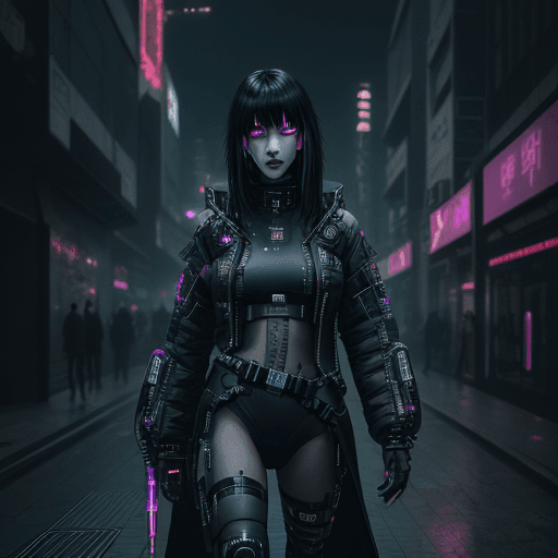 AI generated: male, Cyberpunk Night City, black hole, singularity, apocalypse, nihilism, Cthuru, grand worldview, ...