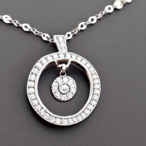 AI generated: Diamond jewel necklace,rose patterns,diamond jewelry,silver,circle shape,diamond center necklace,sil...