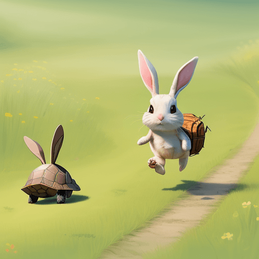 AI generated: generate image One sunny morning, Kiki the little rabbit ran happily in the meadow. His nimble legs ...