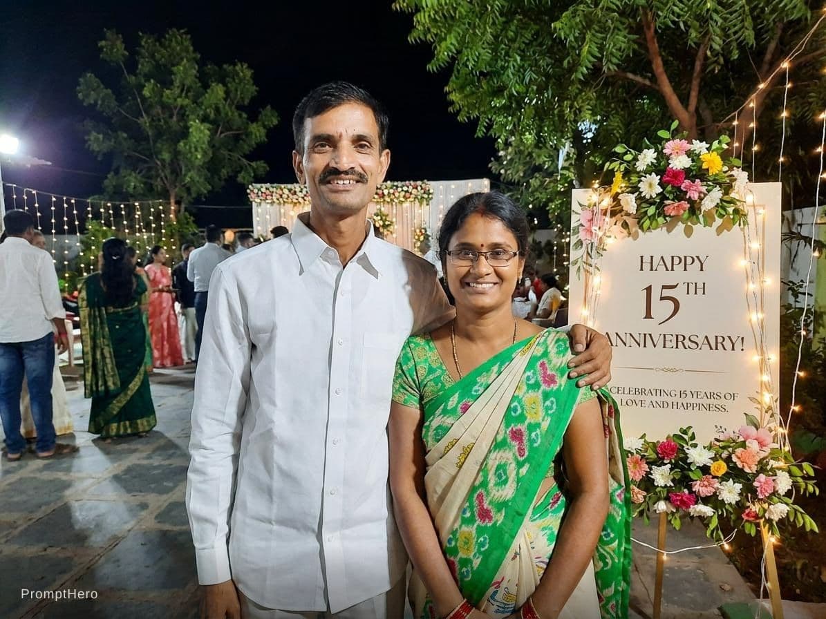 AI generated: Happy Anniversary celebrating 15 year's 
