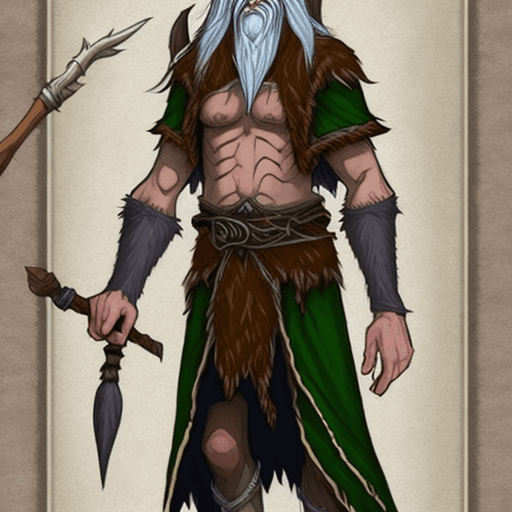 AI generated: Create a half-elf druid from the world of Dungeons and Dragons, standing approximately 1.80 meters t...