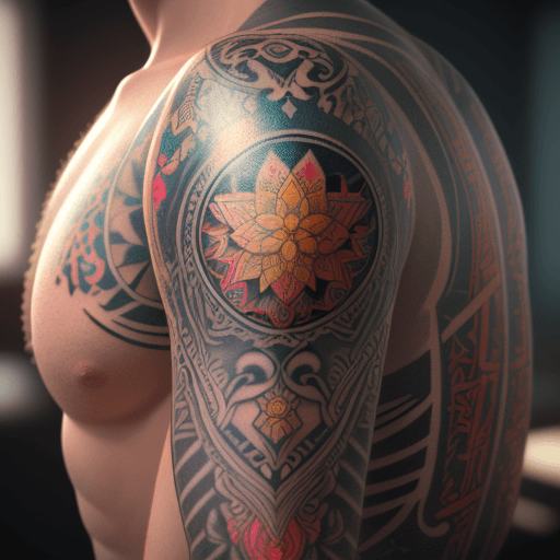 AI generated: Old School Tattoo, intricate artwork, bright colours, octane render, 8k