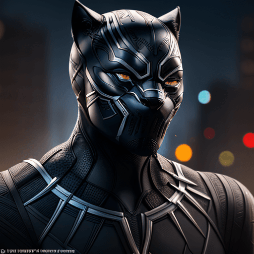 AI generated: Black panther, professional portrait, hyper realistic, ultra detailed photograph, captured with a 85...