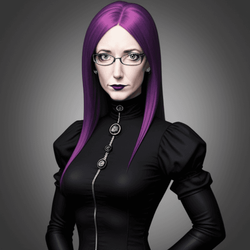 AI generated: goth girl astestic, jen psaki,, a woman wearing eye glasses
