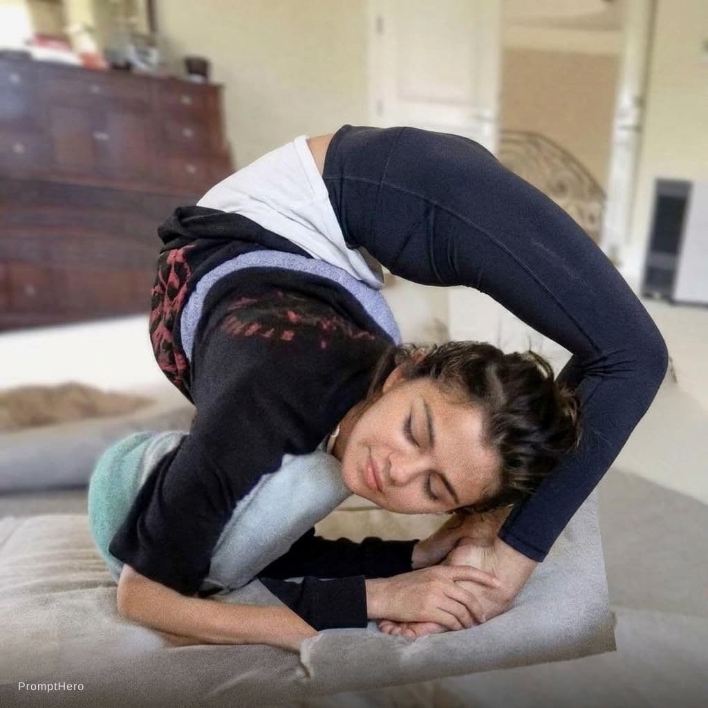 AI generated: back bending over 360