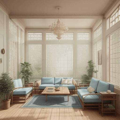 AI generated: High resolution photography interior design, dreamy sunken living room conversation pit, wooden floo...