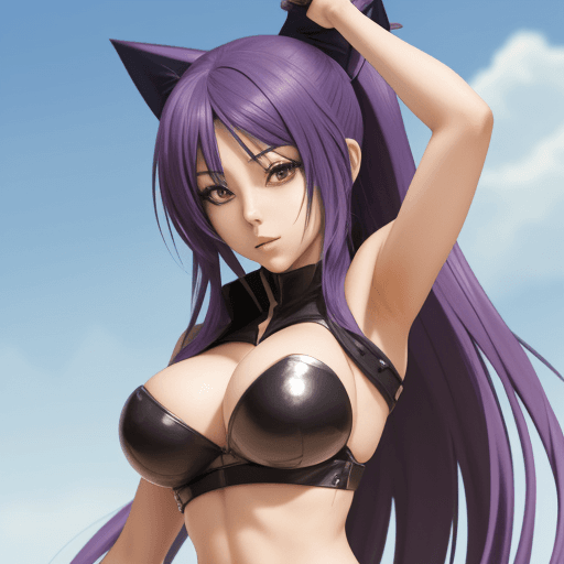 AI generated: An anime character showing her body to me