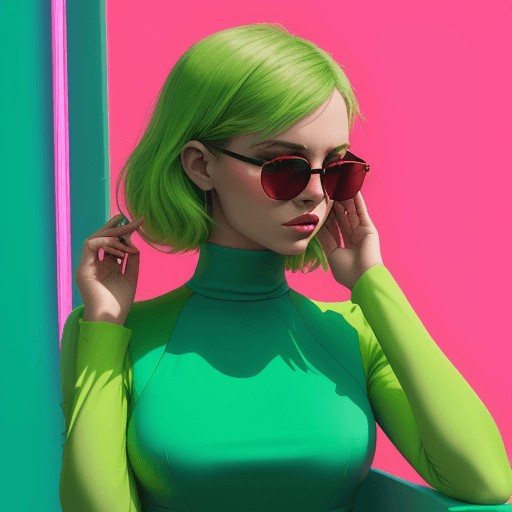 AI generated: The photograph depicts a woman wearing a beautiful green dress. It appears to be an album cover and ...
