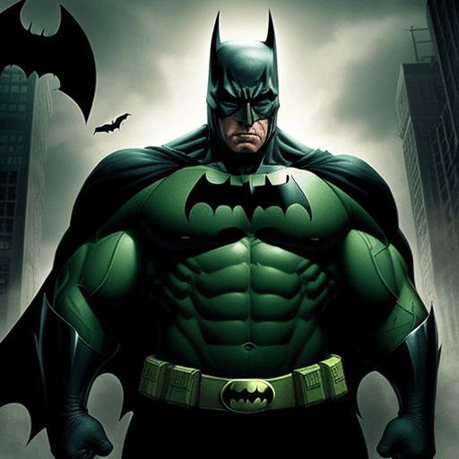 AI generated: batman fitgh with hulk