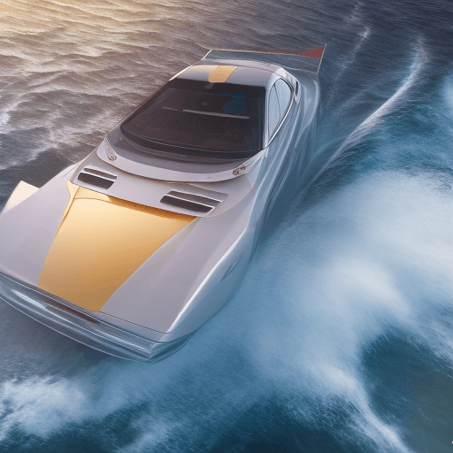 AI generated: Photo of a ultra realistic sailing car, sunset, low angle, 4k, hyper realistic, focused, extreme det...