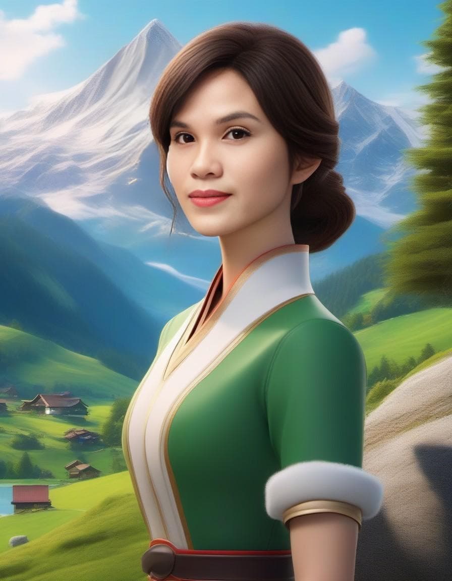 AI generated: (create 3d illustration, anime, disney, pixar)Produce images that capture the stunning landscape of ...