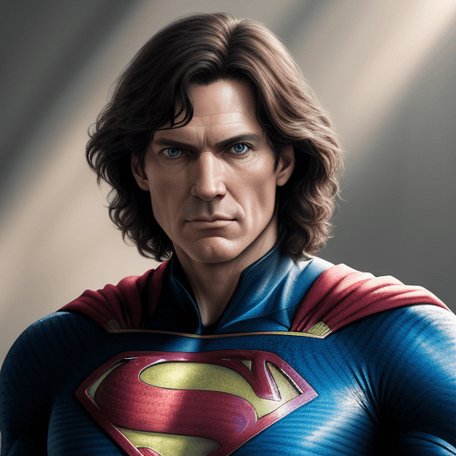 AI generated: Javier Milei, 55 years old as superman double chin, in dynamics, highly detailed, packed with hidden...