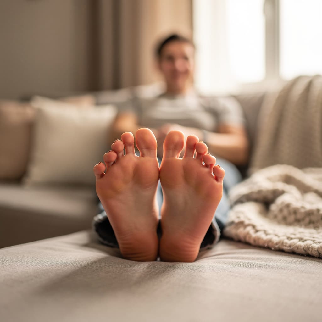 AI generated: Showing off sexy feet 