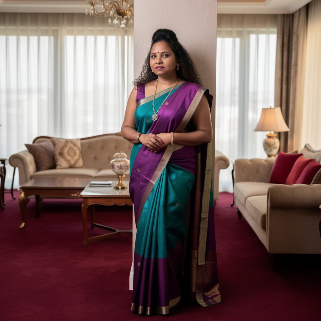 AI generated: full body view  of most beautiful women in her 30s as most beautiful indian realstic girl with plus ...