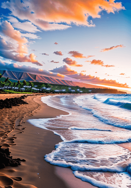 AI generated: looking beautiful on a beach in Maui 