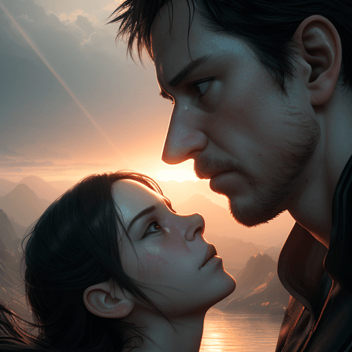 AI generated: Photo of a ultra realistic couple making sex, dramatic light, pale sunrise, cinematic lighting, batt...