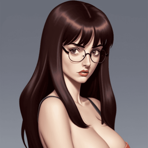 AI generated: Daria Morgendorffer the main character of the animated series Daria, serious expression, very excite...