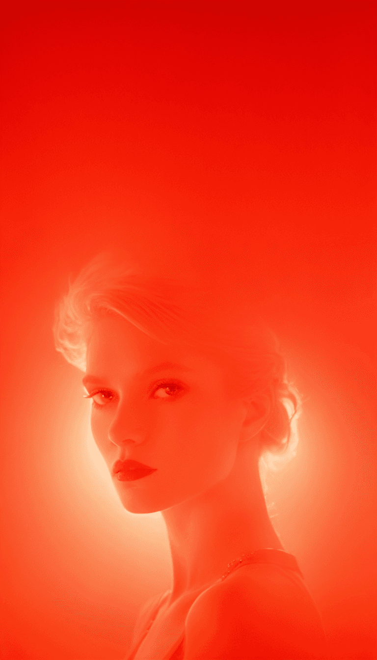 AI generated: digital art, fashion editorial, a close portrait of beautiful blond woman is studio double exposure ...