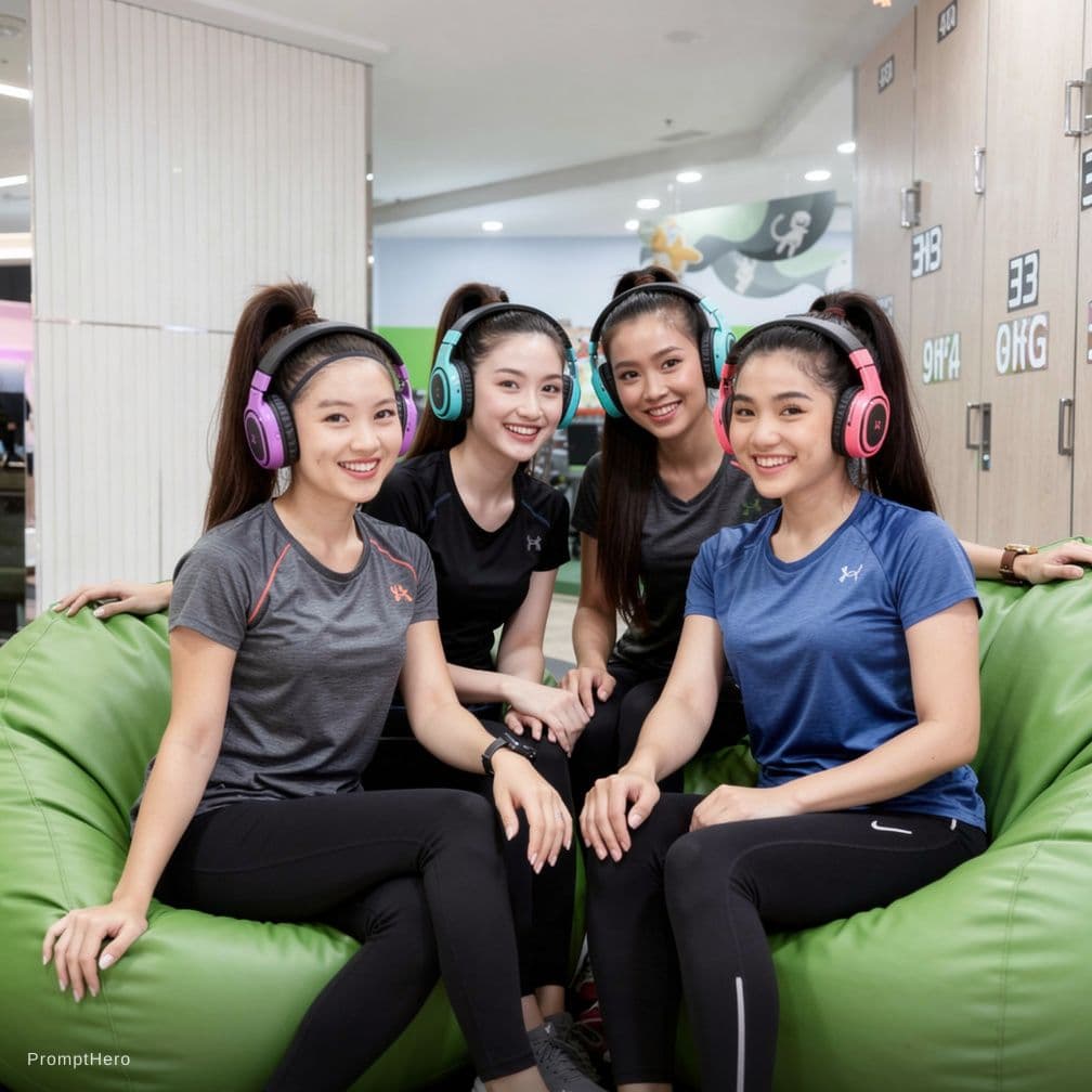 AI generated: For an online challange  A women looking like Fuslie decided for fun that she wanted to tie 4 women ...