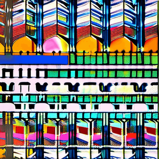 AI generated: Modern colorful image of Quincy, Massachusetts , in the style of aggressive digital illustration, bo...
