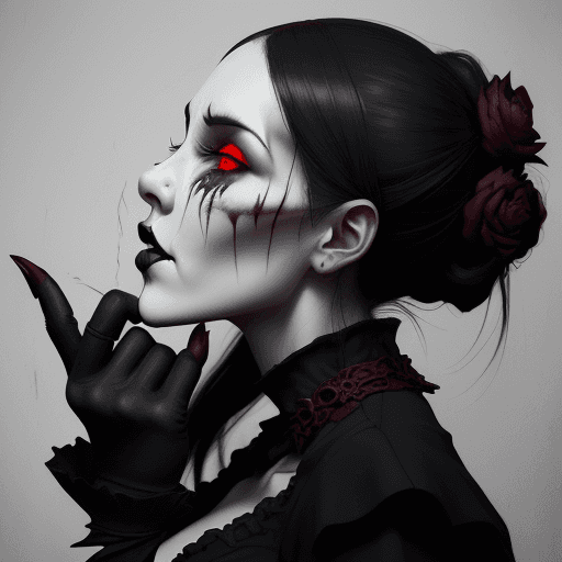 AI generated: an image of a woman kissing a skull, in the style of andreas rocha, japanese-inspired art, gothic re...