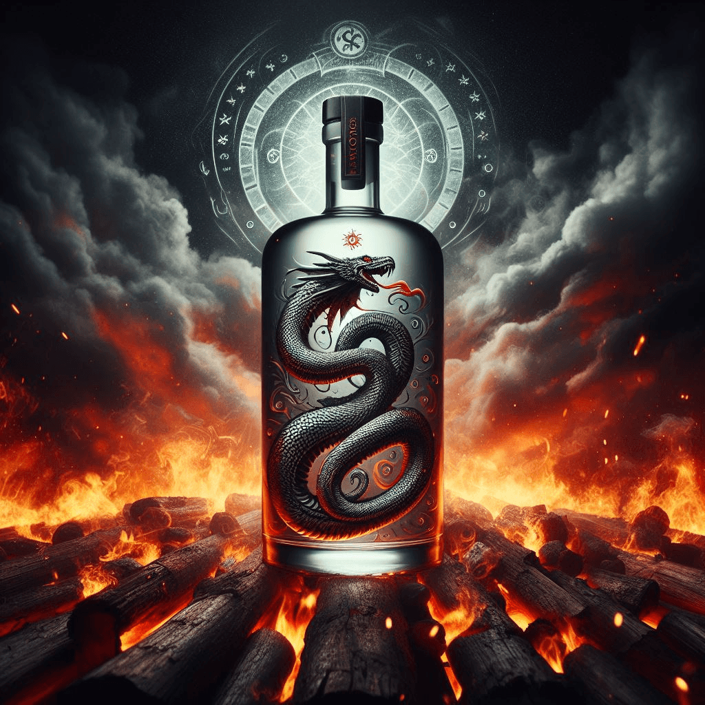 AI generated: Ouroboros vodka
