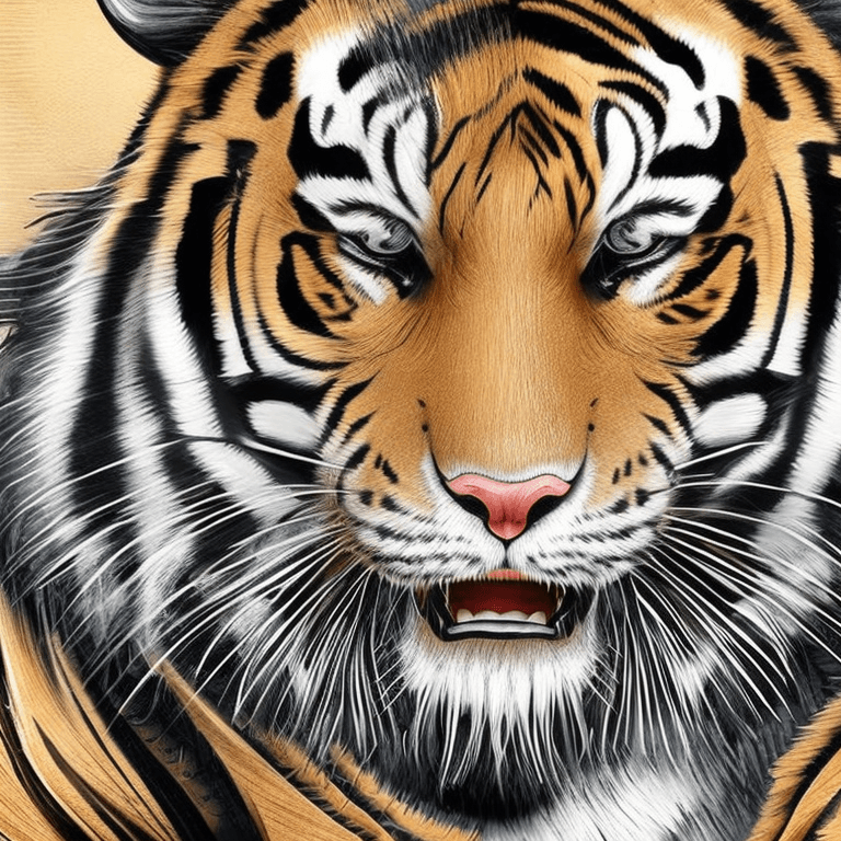 AI generated: Hyper realistic Tiger and Skull Illustration with Japanese Style Art Background