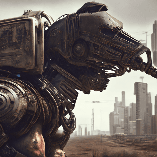 AI generated: Masterpiece, full-body shot, intricate raw photography. Cyberpunk, realistic, highly detailed 3D ren...