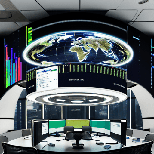 AI generated: High-resolution, futuristic office environment with a warm, humanized atmosphere. The space is fille...