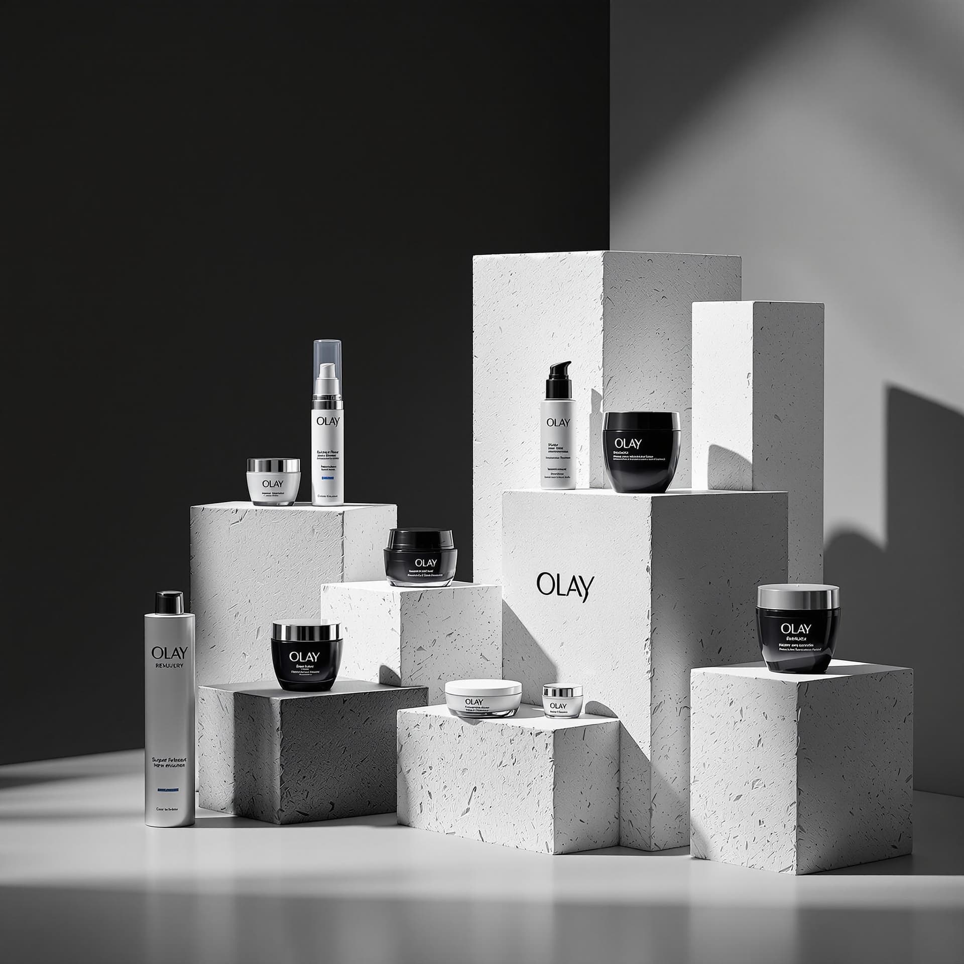 AI generated: Highly prolific photography, super resolution, new beauty product display by Olay, Olay products per...