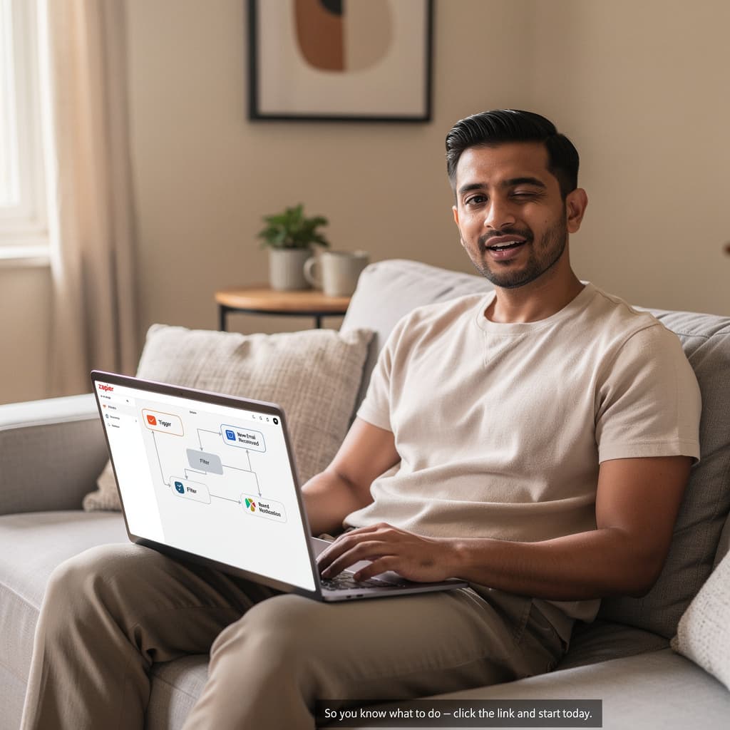 AI generated: Realistic smartphone-style photo of a North INDIAN man in his early 30s sitting casually on a sofa i...