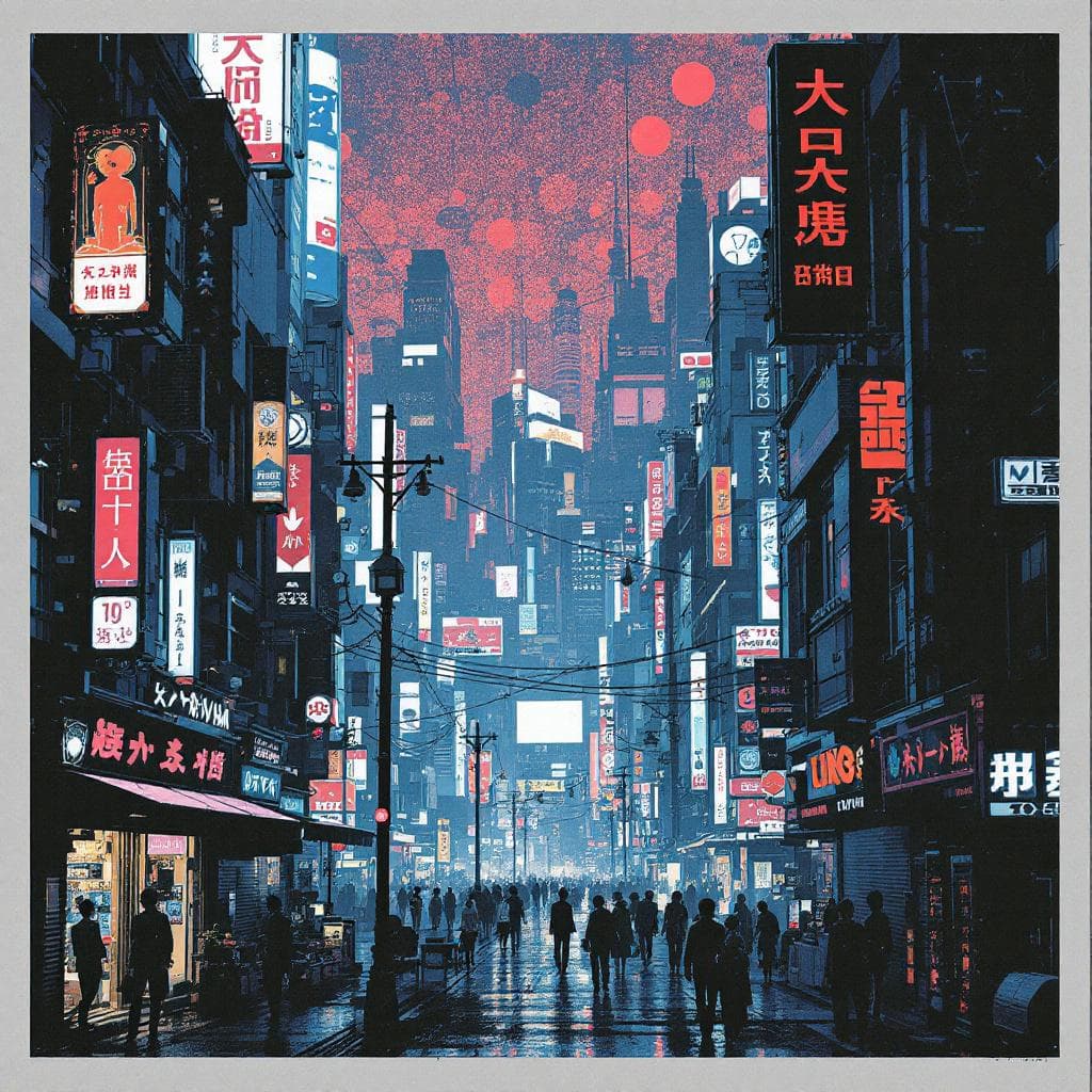 AI generated: a cyberpunk neo tokyo in the style of Katsuhiro Ôtomo
