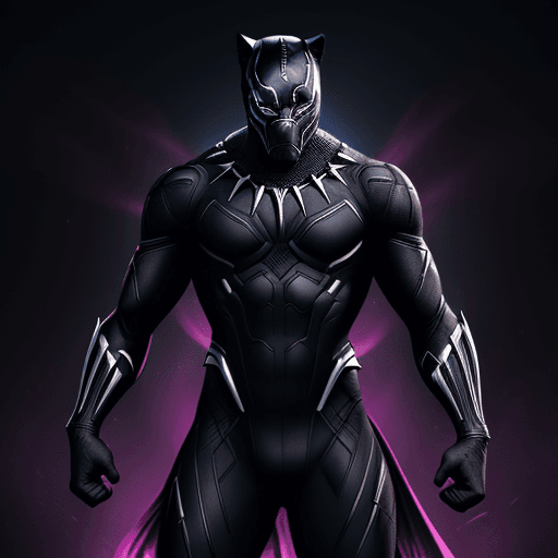 AI generated: Superhero Black Panther, hyperdetailed, moody, cinematic, colorful fantasy,  dark background, dynami...