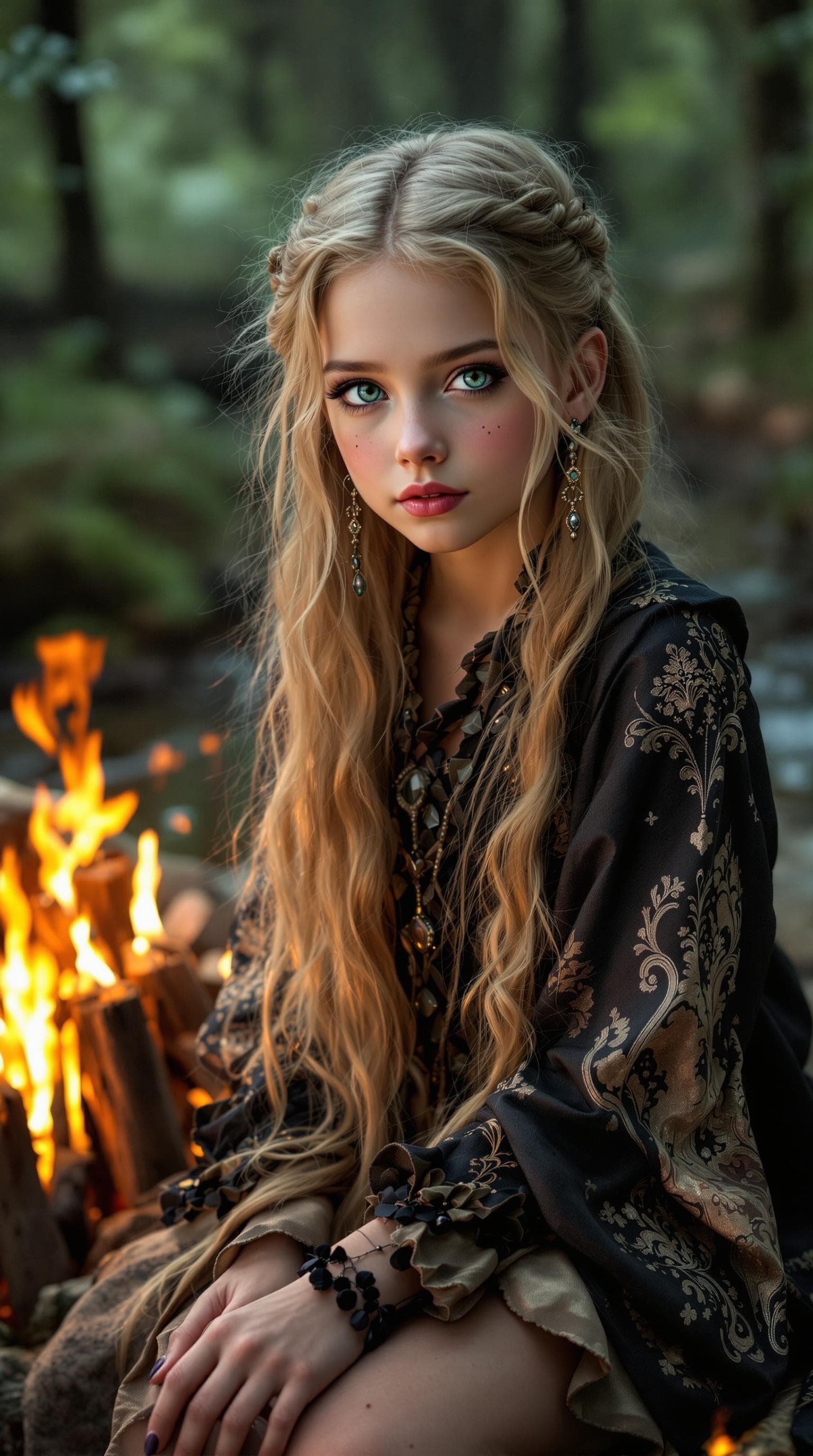 AI generated: a professional photo of a exceptionally of the most beautiful girl in the world, Transylvanian gypsy...
