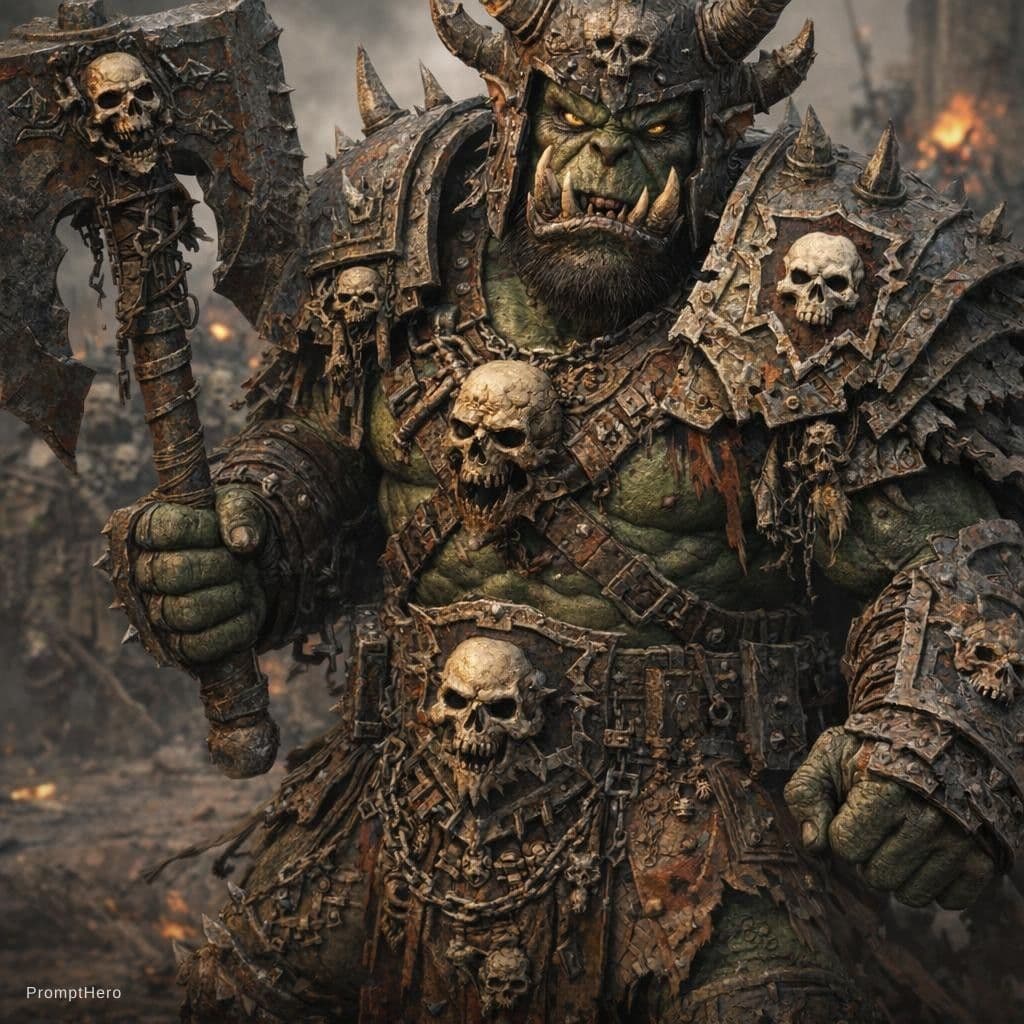 AI generated: Create a orco Warhammer 