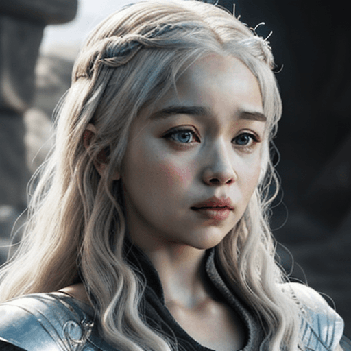 AI generated: Daenerys Targaryen from Game of Thrones in Studio Ghibli style