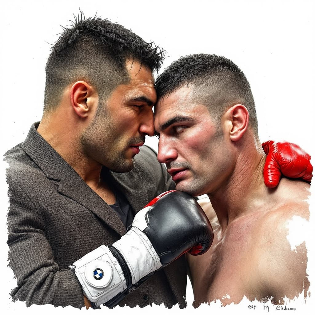 AI generated: Oleg Maskaev was jealous of Vitaly Klichko, for which he was knocked out. Beaten Oleg Maskaev and sa...