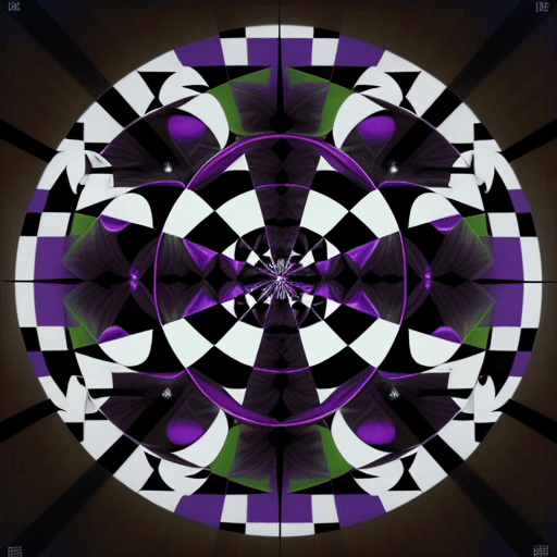 AI generated: Schizophrenic nuclear samurai. Tesselated AI omen. By Jean Leon Gerome::1.8 op art:: checkerboard::-...