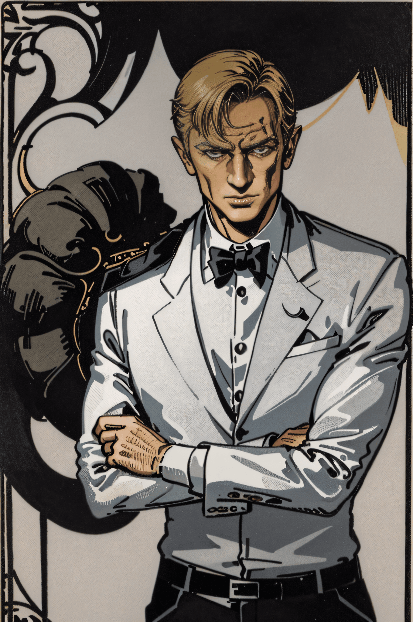 AI generated: tarot card, james bond