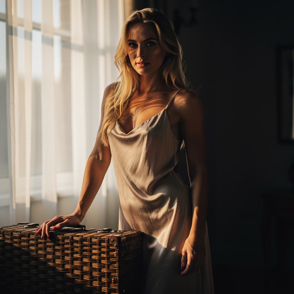 AI generated: realistic cinematic image with dark shadows and high contrast,

A fit 25yo woman with long blonde ha...