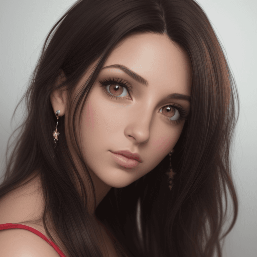 AI generated: un retrato detallado y realista de una mujer hermosa, cabello negro, ojos redondos y cabello corto y...