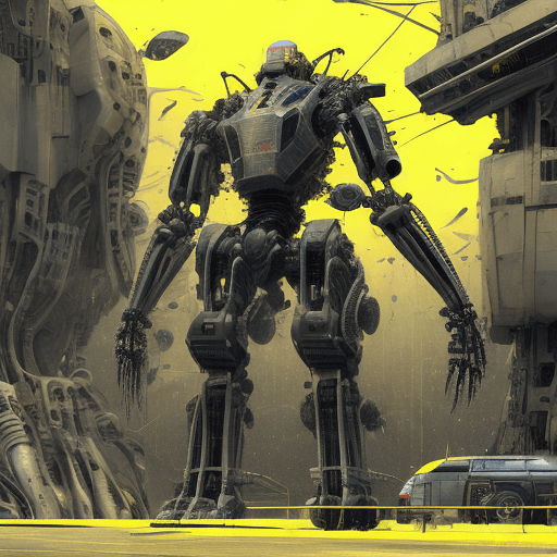 AI generated: 3d rendering, side shot, full-body, strange body with complex system equipment with hyper detail rob...